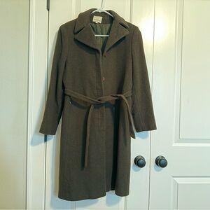 Anne Klein Olive Wool Coat